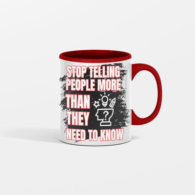 White ceramic coffee mug with bold black quote text reading “Stop Telling People Your Plans. Show Them Your Results.”