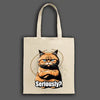 ote bag featuring a sarcastic cartoon cat with the text “Seriously?” in bold lettering.