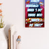 Wooden plaque with comic text “Marriage: The Real Hunger Games” in bold lettering, styled with rustic charm and humor.
