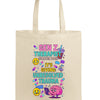 Funny Gen Z Therapy Starter Pack tote bag with emotional support icons