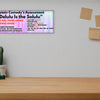 Wooden plaque with whimsical font that reads “Delulu is the Solulu,” styled in pastel colors for humorous Gen Z-themed wall decor.
