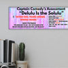 MFD plaque with whimsical font that reads “Delulu is the Solulu,” styled in pastel colors for humorous Gen Z-themed wall decor.