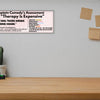 Wooden plaque with the quote “Therapy is expensive, so I make jokes instead,” styled in bold retro font for comedic mental health decor.