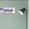 “Rizz Overload: Too Much Charm, Zero Chill” funny humorous wall plaque in rustic wood finish, perfect for confident and sassy personalities.