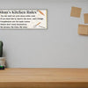 Rustic “Mom’s Kitchen Rules” funny wall plaque with bold black lettering and playful rules, perfect humorous kitchen décor gift for moms.
