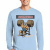 Athlete wearing SWOLE PRESS long sleeve gym t-shirt pressing barbell.