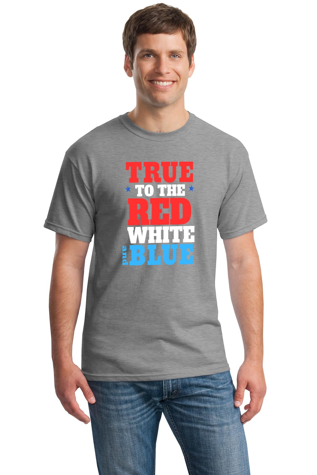 Red White & Blue Patriotic Graphic T-Shirt – American flag-inspired design on premium cotton