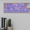 Wooden plaque with bold engraved text “Vintage Model – Still Runs Like New,” designed for grandmothers as a funny and heartfelt décor piece.
