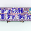Wooden plaque with bold engraved text “Vintage Model – Still Runs Like New,” designed for grandmothers as a funny and heartfelt décor piece.