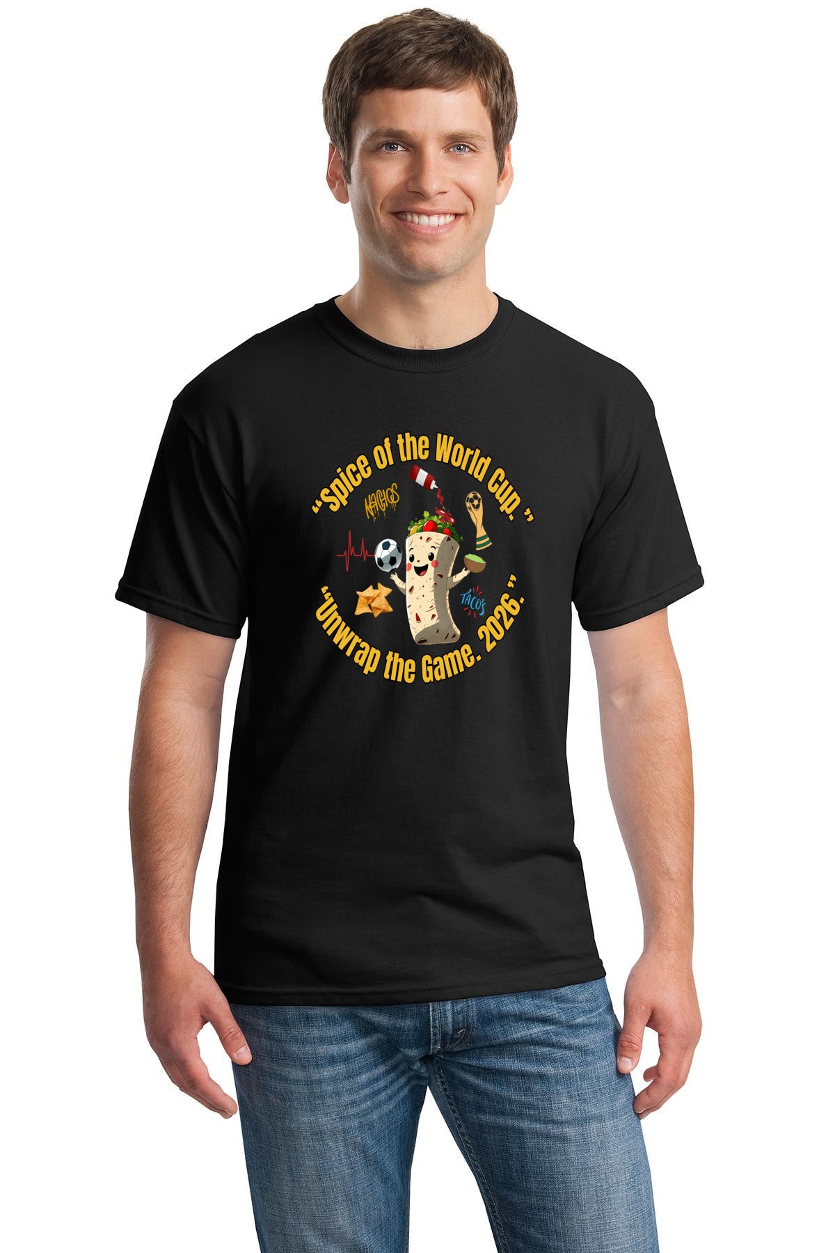 “Spice of the World Cup T-Shirt – bold soccer fan tee with fiery design, humor, and sarcasm for World Cup 2026 fans”