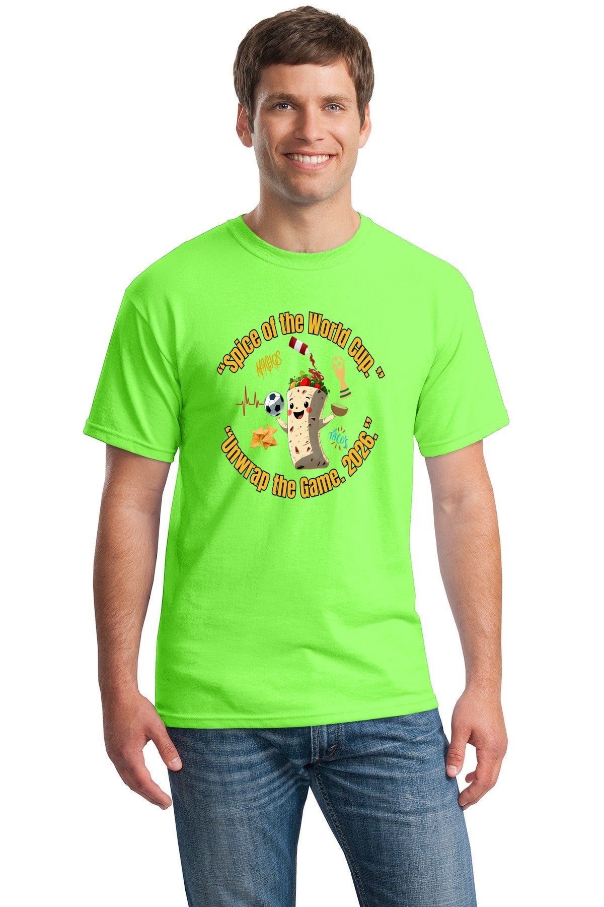 “Spice of the World Cup T-Shirt – bold soccer fan tee with fiery design, humor, and sarcasm for World Cup 2026 fans”