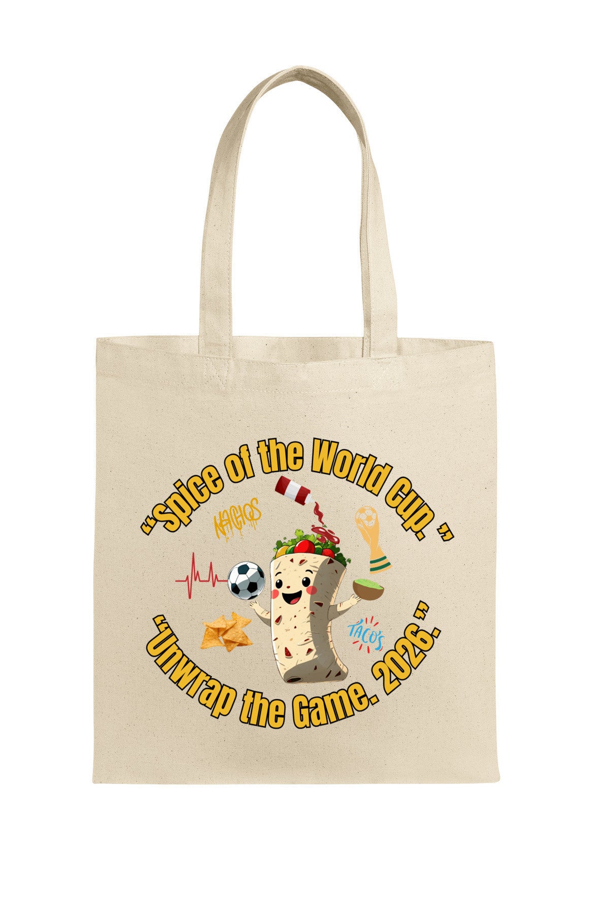 “Spice of the World Cup Tote Bag – bold, colorful fan gear for World Cup 2026, perfect for stadiums, travel, and everyday use.”