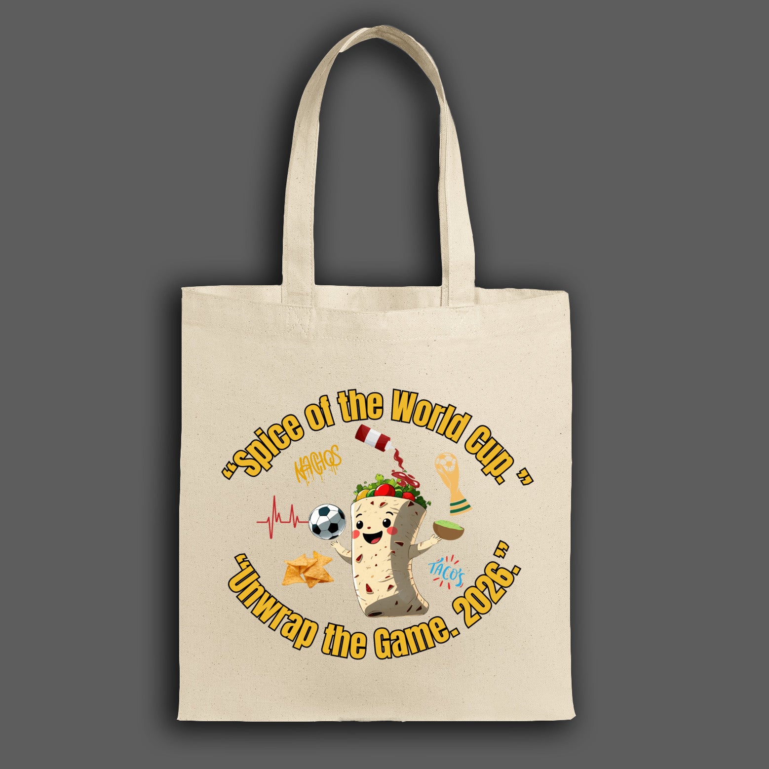 “Spice of the World Cup Tote Bag – bold, colorful fan gear for World Cup 2026, perfect for stadiums, travel, and everyday use.”