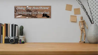 “Funny First Responder Plaque with firefighter cat rescue theme – Saving Cats Since Forever”