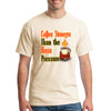 Graphic t-shirt with bold text reading “Coffee Stronger Than the Hose Pressure” for first responders and coffee lovers.