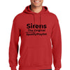 “First Responder Hoodie with bold text design reading ‘Sirens: The Original Spotify Playlist’ – humor apparel for paramedics, firefighters, and police”
