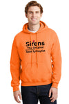 “First Responder Hoodie with bold text design reading ‘Sirens: The Original Spotify Playlist’ – humor apparel for paramedics, firefighters, and police”