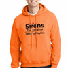 “First Responder Hoodie with bold text design reading ‘Sirens: The Original Spotify Playlist’ – humor apparel for paramedics, firefighters, and police”