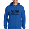 “First Responder Hoodie with bold text design reading ‘Sirens: The Original Spotify Playlist’ – humor apparel for paramedics, firefighters, and police”
