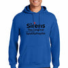 “First Responder Hoodie with bold text design reading ‘Sirens: The Original Spotify Playlist’ – humor apparel for paramedics, firefighters, and police”