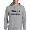 “First Responder Hoodie with bold text design reading ‘Sirens: The Original Spotify Playlist’ – humor apparel for paramedics, firefighters, and police”