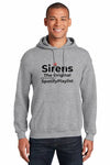 “First Responder Hoodie with bold text design reading ‘Sirens: The Original Spotify Playlist’ – humor apparel for paramedics, firefighters, and police”
