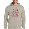 “Man wearing a hoodie with bold text that reads ‘The Swole Patrol’ featuring flexing arm graphics.”