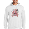 “Man wearing a hoodie with bold text that reads ‘The Swole Patrol’ featuring flexing arm graphics.”