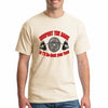 RESPECT THE RACK….3.0 BARBELL T-shirt on gym bench with barbell, bold white text, black cotton, lifting accessories in background.