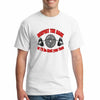 RESPECT THE RACK….3.0 BARBELL T-shirt on gym bench with barbell, bold white text, black cotton, lifting accessories in background.