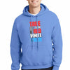 "True Red-White-Blue Hoodie bold patriotic design front view"