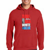 "True Red-White-Blue Hoodie bold patriotic design front view"