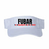 White FUBAR Sports Visor with bold rebel statement design