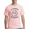 Unisex T-shirt with bold text: “Do You Overthink or Part-Time Genius” on Pink, casual lifestyle shot.