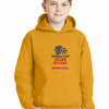 Child wearing bold red, white, and blue World Cup 2026 Trionda kids hoodie celebrating unity and energy.