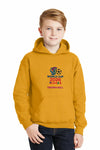 Child wearing bold red, white, and blue World Cup 2026 Trionda kids hoodie celebrating unity and energy.