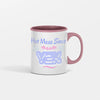 “Hot Mess Since Y2K 2.0 ceramic coffee mug featuring bold retro text, nostalgic pink-and-black 2000s aesthetic, and humorous design celebrating modern chaos.”