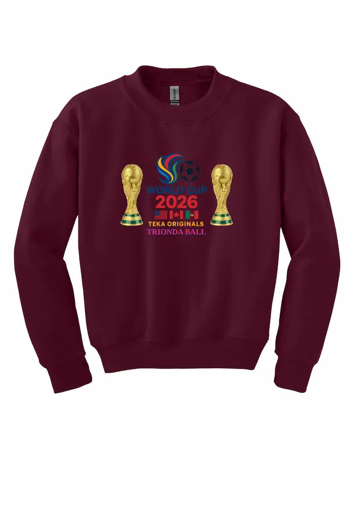 “World Cup 2026 TRIONDA Youth Sweatshirt with bold soccer design and Trionda 2026 limited edition print.”