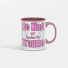 “Be Kind Rewind Y2K Coffee Mug featuring retro VHS design, 2000s nostalgia humor, and bold sarcasm quote.”