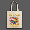 “World Cup 2026 Tote Bag with bold print and durable eco canvas — football fan essential.”
