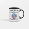 “Let Me Check the Giveashitometer – Nope Nothing Coffee Mug with bold sarcastic graphic humor, white ceramic mug on clean background.”