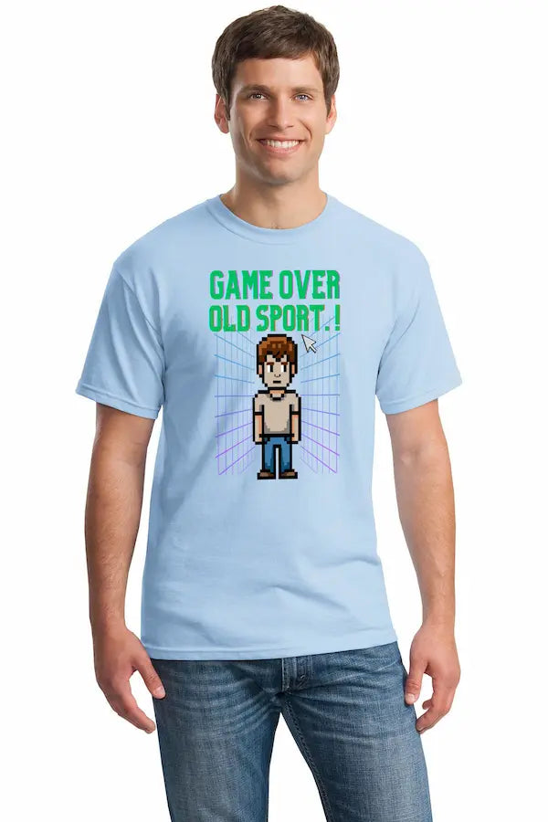 Game Over Old Sport retro video game T-shirt 80s 90s pixel art