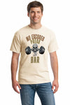 No Excuses Press the Bar T Shirt worn during heavy bench press workout