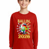 Ballin World Cup 2026 Kids long sleeve t shirt worn by young soccer fan