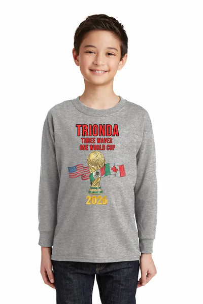 Trionda Three Waves kids long sleeve t shirt with minimalist wave symbol