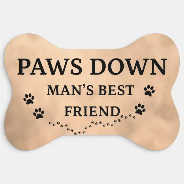 dog humor bone-shaped pet mat for feeding area