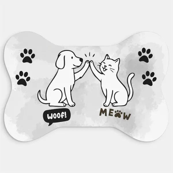 dog humor bone-shaped pet mat with sarcastic pet quote