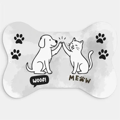 dog humor bone-shaped pet mat with sarcastic pet quote