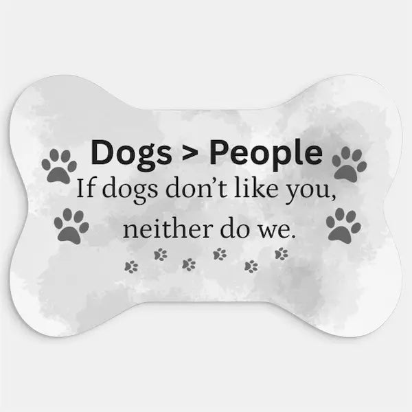 Dogs > People pet bowl mat under dog bowls featuring dog humor