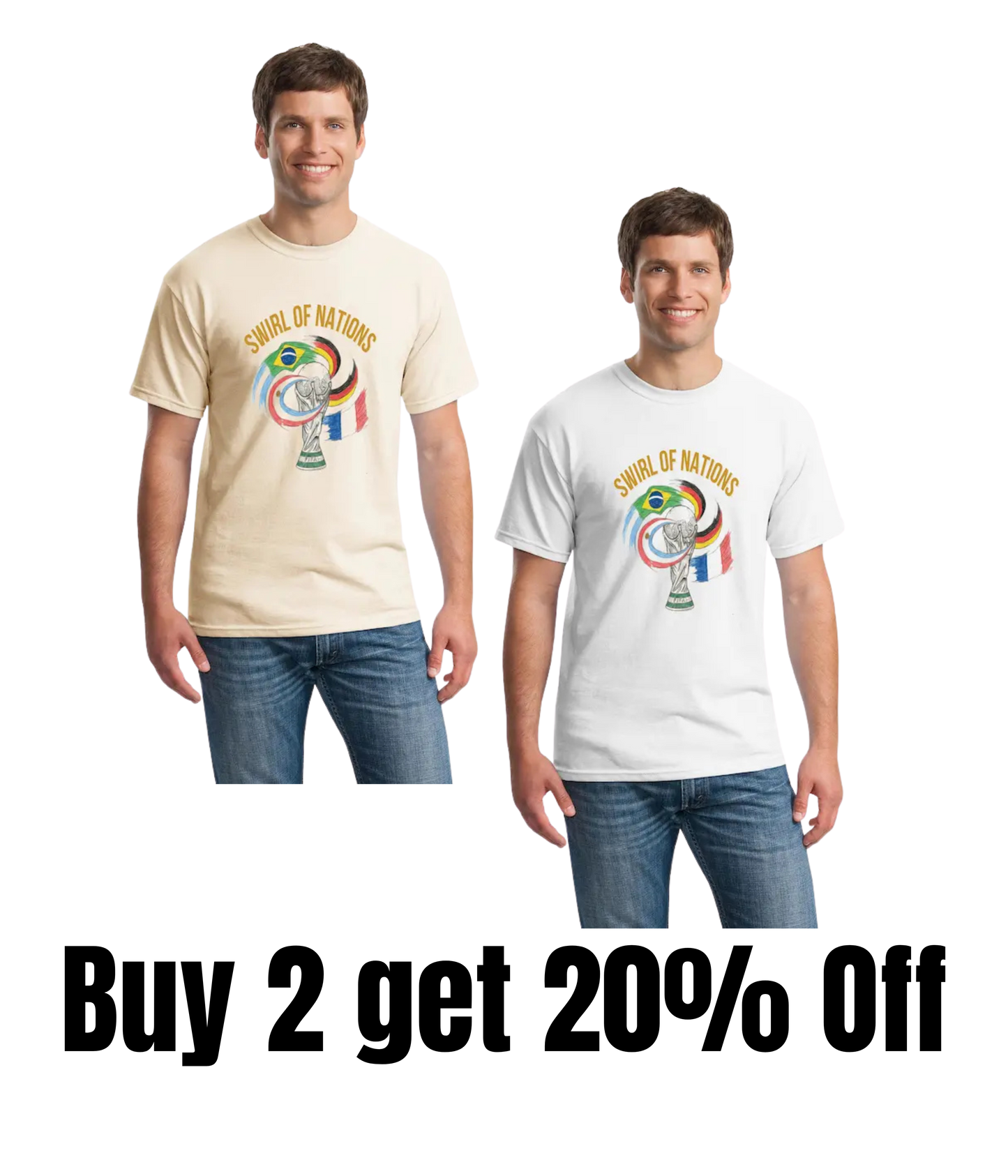 Hand-drawn fan art tee featuring swirling USA, Mexico, and Canada flag forms merging into a trophy outline, pencil sketch texture, no background — Swirling Flags Trophy – Hand-Drawn Fan Art Tee.